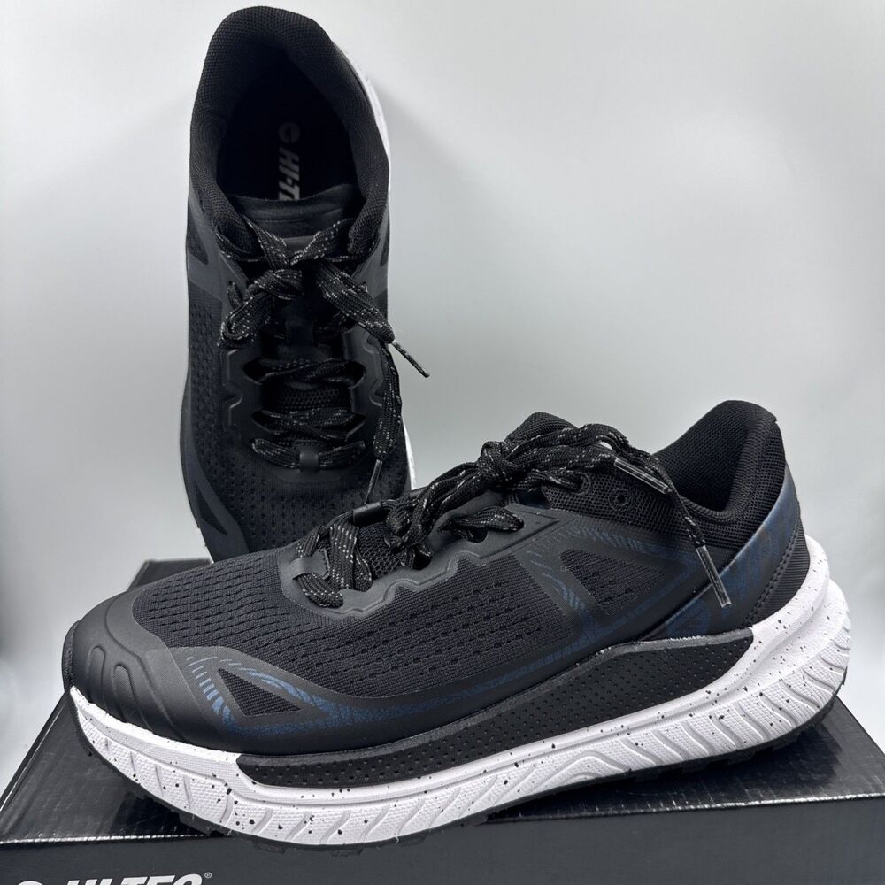 Hi-Tec Women Trail Shoe Size 10 Breathable Mesh Lining, Lace Up, Black